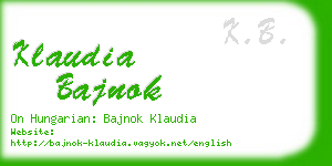 klaudia bajnok business card